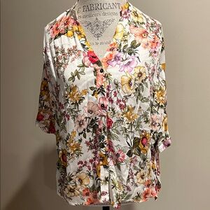 Zara Multicolor Floral Button-Down Shirt